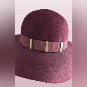Vince Camuto, Wide Brim Felt/Wool Floppy Hat color Wine